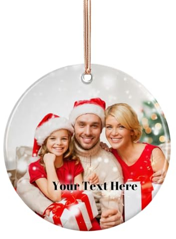 Rainsar Personalisierte Weihnachtskugeln für Familie mit Foto, Weihnachtskugeln mit Namen und Foto, Keramik Weihnachtskugeln, Personalisierte Geschenke für Opa, Oma, Papa und Mama…