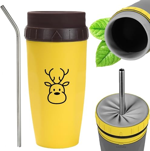 Tasse Twizz, Tasse de Voyage Twizz, Couvercle de Tasse Twizz, Tasse à Ouverture de Tasse à café Twizz avec Paille Double Silicone (L)