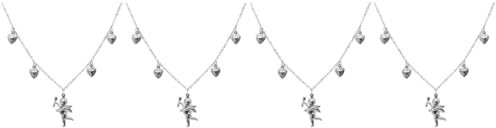 PACKOVE 4pcs Cupid Necklace Barbed Wire Necklace Love Necklace Jewelry Stainless Steel Necklace for Men Necleses for Women r Charm Necklace for Women Accessories Miss Alloy Vintage