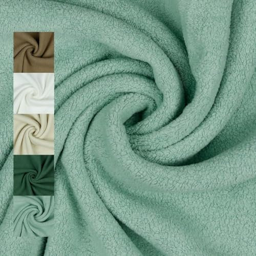 Leichter Baumwoll-Fleece | zum Abfüttern von Mützen, Jacken | für Bekleidung | ab 50 cm | Meterware (mint)