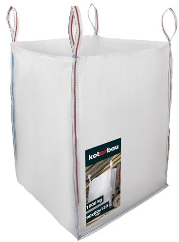 KOTARBAU® Sac Big Bag Vide, Bigbag, Big Bag Bois, Big Bag Gravat, Big Bag Jardin, Sac Gravat Chantier 90 x 90 x 120 cm 1000 kg