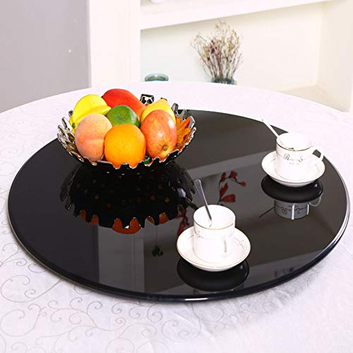 IBOWZ Lazy Susan Turntable Lazy Susan kitchen Dining table black tempered glass turntable large table Centerpiece Serving Plate diameter 24-47inch