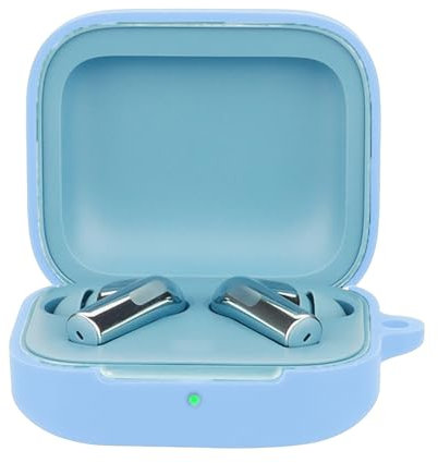 Case for OnePlus Buds 3 with Carabiner,Anti-Scratch Premium Soft Silicone Full Protective Case,Shockproof Ultra Slim Headphone Protective Case for OnePlus Buds 3,Blue..
