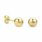 V&F Ohrringe Damen Kugel Ohrstecker aus Gelbgold 18 Karat 750 Gold, Ohrschmuck (3mm, Gelbgold)