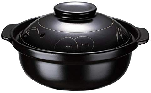 CVNIMV Cazuela pequeña Olla de Barro Olla de Sopa Antiadherente Delicioso guiso Tazón de Piedra de cerámica con Tapa Olla Caliente para Dolsot Bibimbap Olla arrocera de Arcilla Olla de Fideos Negra 1