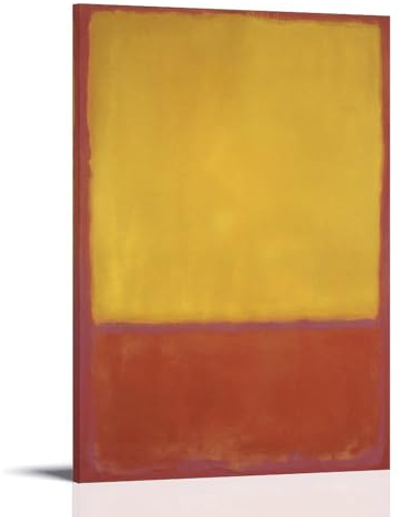 YIZHENJIE Mark Rothko-Druck, gelber Ocker und Rot, Kunstpost, Gemälde, Leinwand, Wandposter und Kunstdruck, moderne Familienschlafzimmer-Dekoration, Poster, 60 x 90 cm
