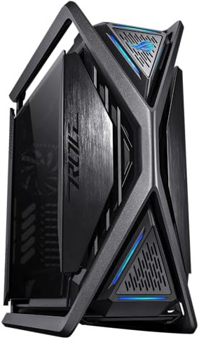 ASUS ROG Hyperion GR701 BTF Edition E-ATX Computer case, Motherboard Hidden connectors Design, 420 mm Dual Radiator, 4x140mm Fans, Metal GPU Holder, Component Storage, ARGB Fan hub, 60W Fast Charging