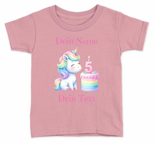 Personalisiertes Bügelbild Einhorn 5. Geburtstag für einen Besonderen Menschen in Ihrem Leben zum selber Aufbügeln mit Wunsch Namen Text Mädchen Frau UNISEX Transfer Geburtstag Geschenk