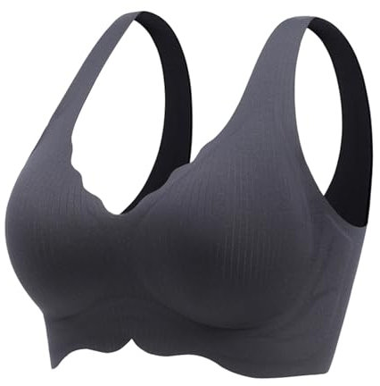 BH, rückenfrei, unsichtbar, Push-Up-BH, für Damen, große Größe, Retro, Deep V-BH, atmungsaktiv, elastisch, ohne Polsterung, 01 - Schwarz, XXXXXL
