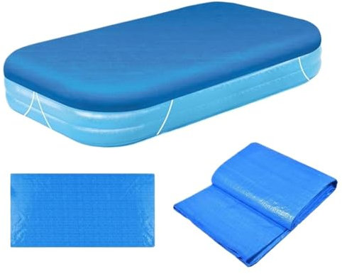 GSCLZ 1 Stück Schwimmbadabdeckung Rechteckige Solar Sommer wasserdichte Poolwanne Filmrahmen Aufblasbares großes Schwimmbadzubehör(262x175cm)