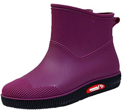 Hefiauo Rainshoes Scarpe da a Tubo in Peluche Scarpe da Acqua Termiche Scarpe Impermeabili Stivali da Pioggia da alla Stivali Antinfortunistiche (Purple, 520)