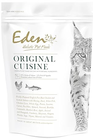 Eden Original Cuisine 85/15, 400g Kibble. Naturally Complete Premium Dry Cat Food for Kittens, Adult & Senior Cats. Chicken, Scottish salmon, North Atlantic herring, Suffolk duck.