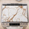 PETTI Artigiani Italiani - Coprifornelli Cucina Moderno Effetto Marmo Bianco, Copri Fuochi Piano Cottura 40x70 cm, 100% Made in Italy