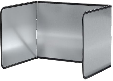 Roucerlin 3 Sided Splatter Guard for Frying Pan, Foldable Oil Splash Guard, Non-Stick Kitchen Stove Top Grease Splatter Shield Screen Barrier for Wall Gas Range Cooking Camp (15.1 x 11.4 x 11.8)