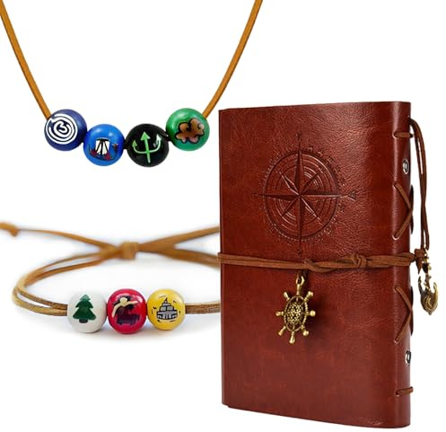 YouU Anime Peercy Holzperle Halskette Anas Leder Journal Notizbuch Half Blood. Schmuck Olympians Armbänder für Fans 3 Stück