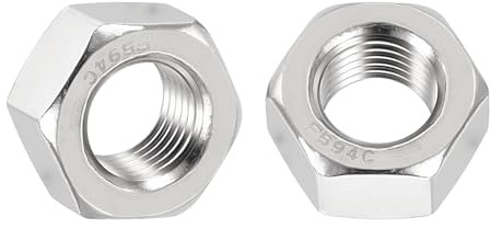 Kozelo 25pcs Hex Nuts - [7/16-20] 304 Stainless Steel 18-8 (A2-70) Hardware Nuts for Mechanical Repair & Assembly, Standard Inch Fine Thread Nut, Bright Finish, Silver