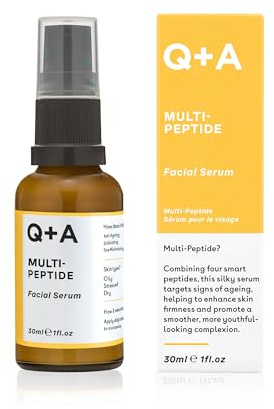 Q+A Multi-Peptide Serum 30ml, Anti-Ageing Face Serum | Fragrance-Free Polypeptide Skincare, Smooths Wrinkles, Improves Tone and Elasticity for a Youthful Glow