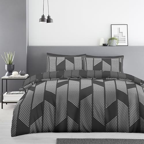 GC GAVENO CAVAILIA Geometric Duvet Cover Double | Breathable & Reversible Double Duvet Set With Pillowcases | Hypoallegenic, Polycotton Quilt Covers Geometrical Bedding Set