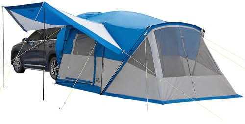 JOYTUTUS SUV-Zelt mit Screen Porch und Markise für Familiencamping, Dual-Use-SUV oder Camping mit Rainfly, Doppeltür, Starry Sky Roof, Fit für SUV