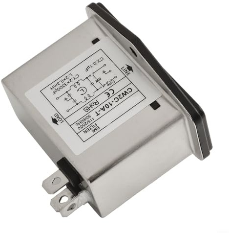 Filtro di rete con presa IEC 3A/6A/10A CW2B-T CW2C-T EMI, alloggiamento in metallo, interruttore di sicurezza per illuminazione industriale (CW2C-10A-T)