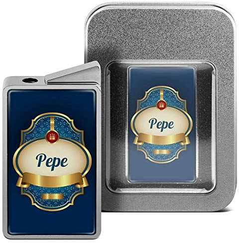 printplanet Feuerzeug mit Namen Pepe - personalisiertes Gasprintplanet Feuerzeug mit Design Wappen 2 - inkl. Metall-Geschenk-Box