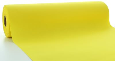 Sovie Horeca Linclass Airlaid Tischläufer Gelb - 40cm x 24m - Einfarbiger Einmal-Tischläufer - Perforierung alle 120cm - Ideal für Dekorationen