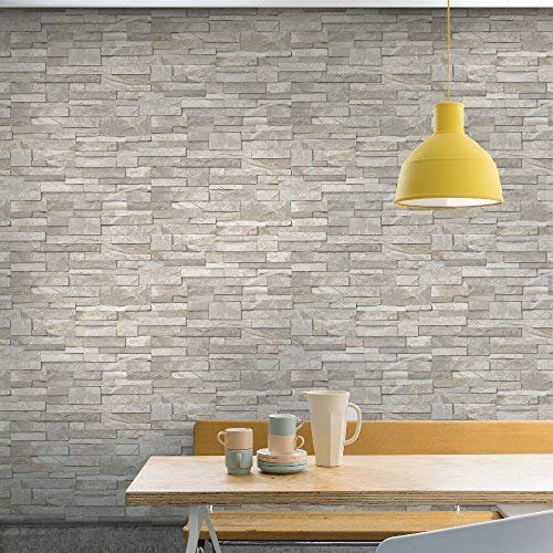 Grandeco Stone Pattern Wallpaper Faux Effect Realistic Embossed Brick (Stone A17203)