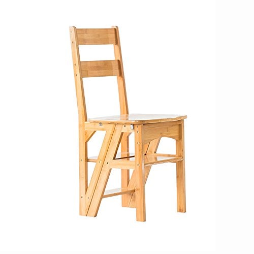 ZZHF Tideng Klapptritt/Tritthocker / Tritthocker aus Massivholz Ladder Multifunktions-Hocker mit vier Stufen Leiter Leiter Treppe Home Pine Move Ladder Holz Farbe 35 x 47 cm