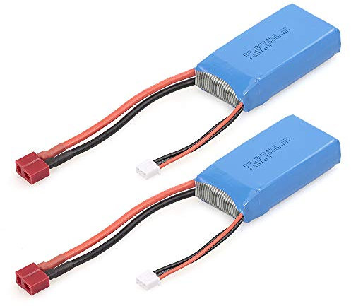 Goolsky- ZOP Power RC Li-Po Batería 7.4V 1500mAh 25C 2S Recargable con T Enchufe for RC Drone Coche Barco Helicóptero Avión 2pcs
