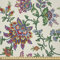 ABAKUHAUS bohémien Tissu au Mètre, Fleurs colorées, Tissu en Microfibre Décoratif pour Textiles d’Art et d’Artisanat, 1M (230x100cm), Beige Vert Rouge