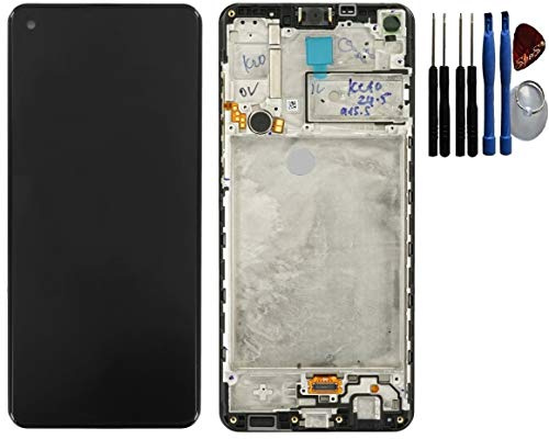 SPES Original Samsung Display Bildschirm Touchscreen Anzeige für Samsung Galaxy A21s A217F Rahmen schwarz