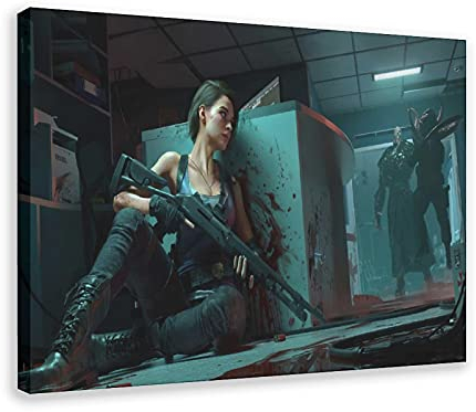 LINYUYI Resident Evil Jill Valentine HD 1 Leinwandposter Wandkunst Dekor Druck Bild Gemälde für Wohnzimmer Schlafzimmer Dekorationsrahmen: 30 x 45 cm