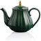 SWEEJAR Royal Teekanne, Keramik-Teekanne mit herausnehmbarem Edelstahl-Teesieb, blühende und lose Blätter, 800 ml (Jade)