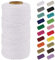 Uiopa Makramee Garn 2mm x 100m, Natürliche Makrameegarn Farbig Baumwollgarn Weiches Baumwollkordel, Natur Baumwollseil für DIY Wandbehang, Hängepflanze, Geschenkverpacken, Gärtnern (Weiß)