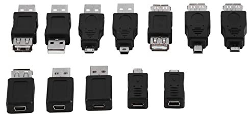 Adaptateur Micro USB, 12 Adaptateurs Multiples USB2.0, Connecteurs de Convertisseurs Micro/mini Mâle Femelle Adaptés pour le Travail de Bureau