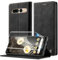 Focusor Cover a Libro Google Pixel 7 Pro con 1 Pellicola Protettiva, Custodia in Pelle Google 7 Pro Magnetica Sintetica TPU Antiurto, Funzione Supporto/Portafoglio Protezione Completa Case, Nero
