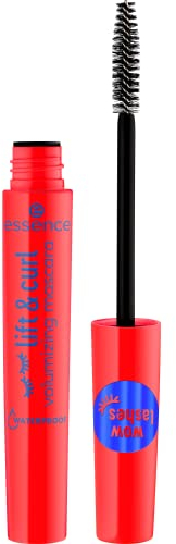 essence lift & curl volumizing mascara WATERPROOF, Schwarz, langanhaltend, volumengebend, schwunggebend, vegan, wasserfest, ohne Mikroplastikpartikel, Nanopartikel frei, 1er Pack (7.5ml)