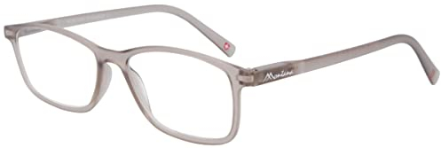 Super flache Lesebrille MR51 aus hochwertigem Kunststoff mit Federscharnier und Etui in Beige + 1,50 dpt