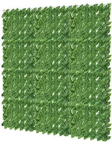 Jopassy Künstliche Efeu Hecke Sichtschutz,Efeu Sichtschutz 100 * 300cm,Sichtschutzzaun,Efeublätter eignet Sich perfekt für Terrassenbereiche im Freien