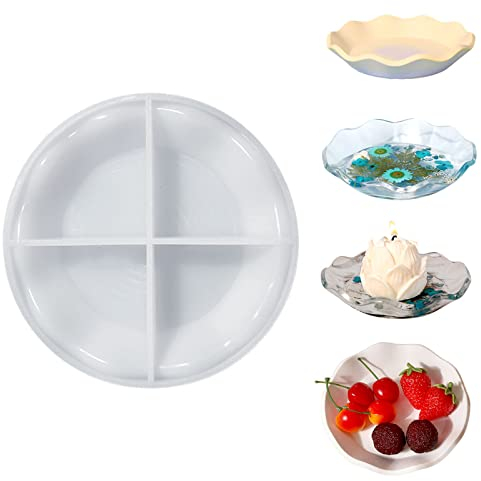 Epoxidharz Silikonformen Silikonform Gießform Tablett Resin Untersetzer, Obsttablett Harzformen, Epoxidharz Formen Tray Dish Molds Mold Teller Resin Harz Casting Formen Teetablett Untersetzer - Rund