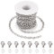 Bestewelry 5m Stainless Steel Cable Chain Chunky Oval Link Chains Bulk with Lobster Claw Clasps Jump Rings for Necklace Bracelet Jewellery Making