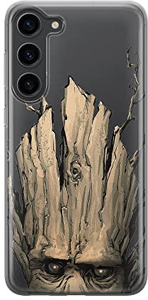 ERT Group Handyhülle für Samsung S23 Original und offiziell Lizenziertes Marvel Muster Groot 002 optimal an die Form des Handy angepasst, teilweise transparent