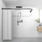 Duschvorhangstange Schwarz L Form, Badezimmer Badewanne Ecke Duschstange, 75-95x75-95cm, Verstellbare Bohren Duschvorhangstange für Badezimmer/Badewanne