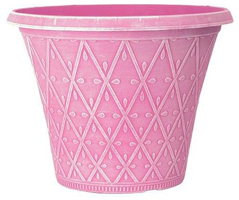 Prism Decorative Round Planter Plant Flower Pot 12- Pink - Home & Garden Indoor or Outdoor Use - Bright Colour