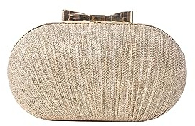 CORIOS Women's Champagne Sequin Clutch Bag, Small, Retro, Glitter, Elegant, Special Occasions, Rectangular, Chain Strap, Buckle Closure