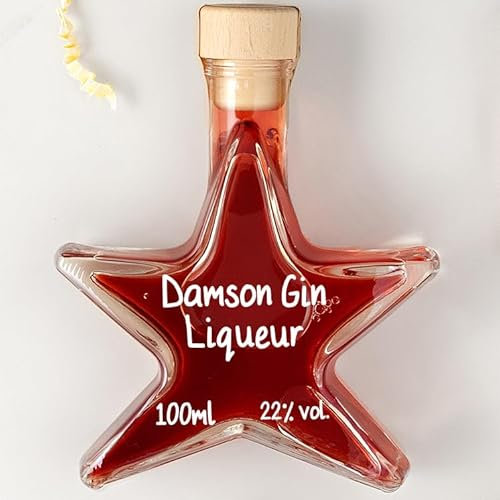 100ml Christmas Star Bottle with Damson Gin | Gin Stocking Filler for him and her