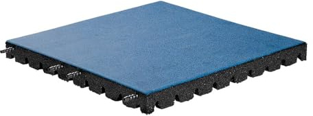 Baldosa de goma con pasador y orificio de conexión – EPDM – 50 x 50 cm – 45 mm – Azul