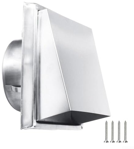 Grille d'aération pour hotte aspirante, 100-150 mm, en acier inoxydable 304, avec clapet de retour, ouverture d'extracteur, couvercle de ventilation externe, résistant aux intempéries (125 mm)