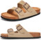 Herren Pantoletten Sandalen Hausschuhe Flache Latschen Sommerschuhe Erwachsene Schlappen Arbeitsschuhe Bequeme Classic(Khaki,43 EU)