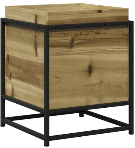 vidaXL Jardinera de madera de pino impregnada 40x40x50 cm, jardinera de exterior, jardinera para flores, macetero para tomates, jardinera de patio